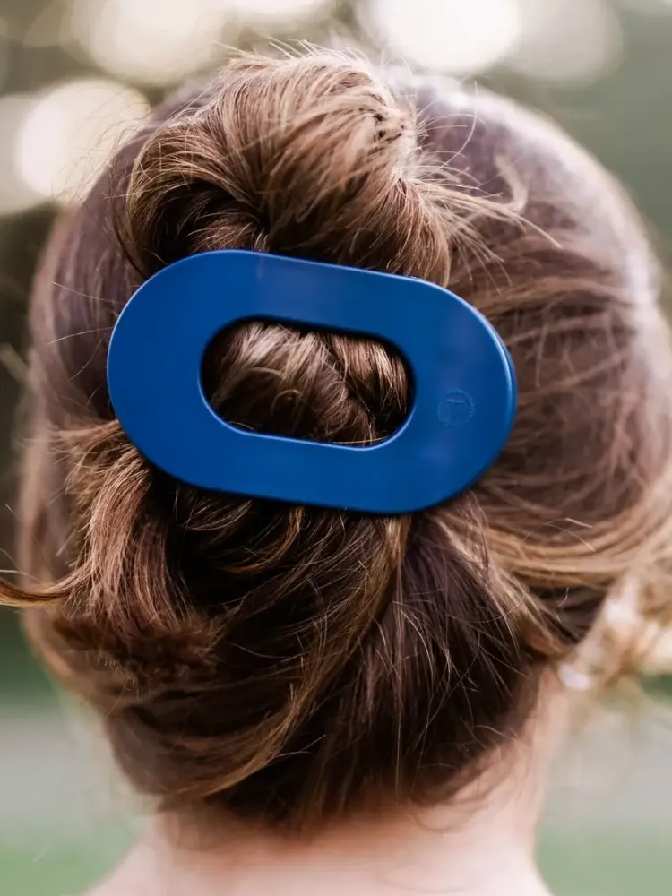 Teletie Large Flat Round Clip -Midnight Rain
