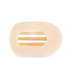 TELETIES | Large Flat Round Clip {Almond Beige}
