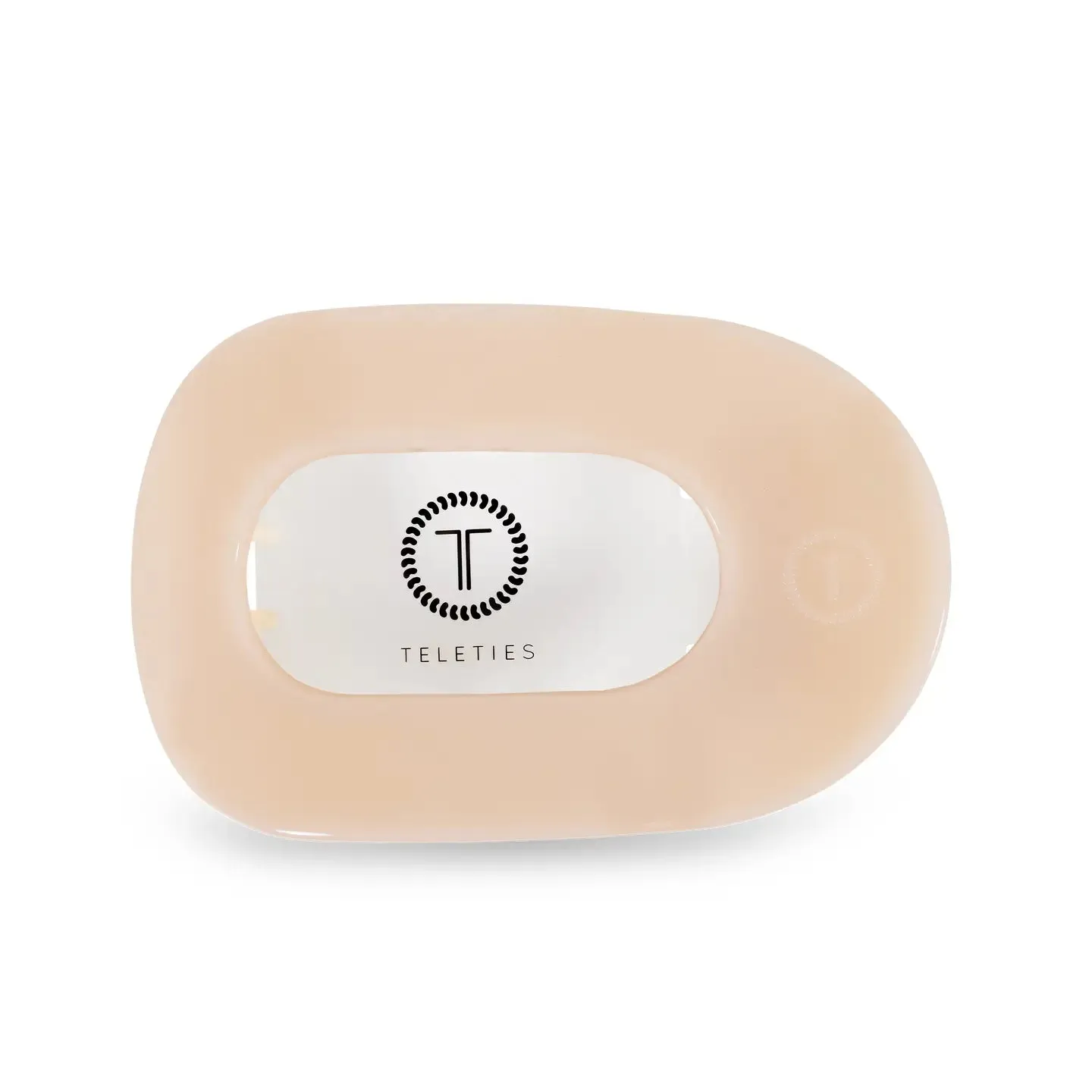 TELETIES | Large Flat Round Clip {Almond Beige}