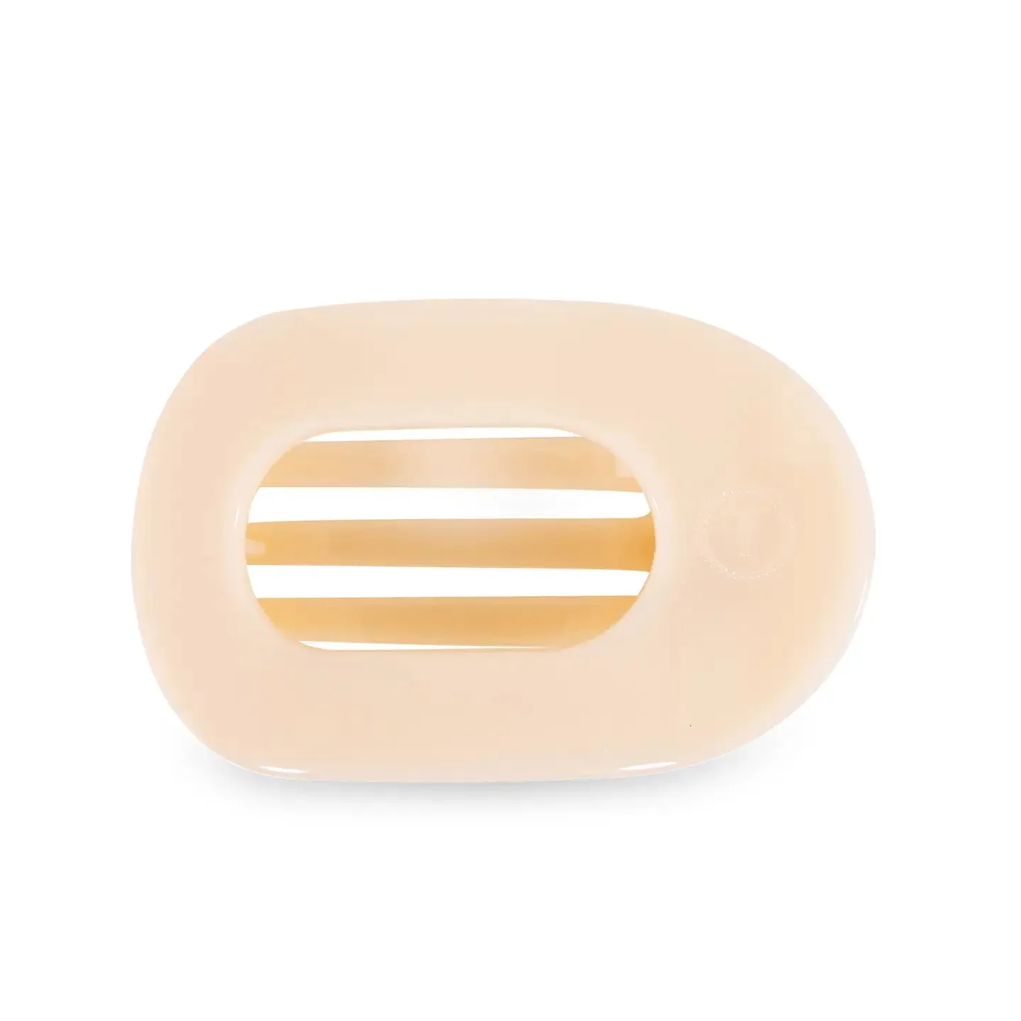 TELETIES | Large Flat Round Clip {Almond Beige}