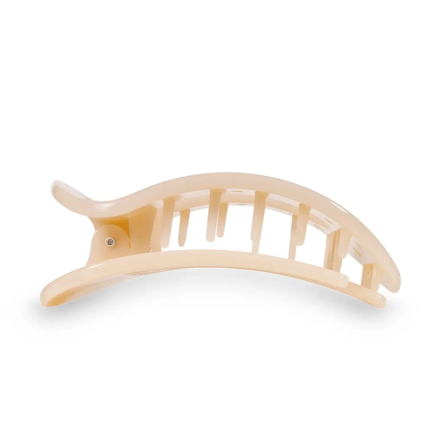 TELETIES | Large Flat Round Clip {Almond Beige}