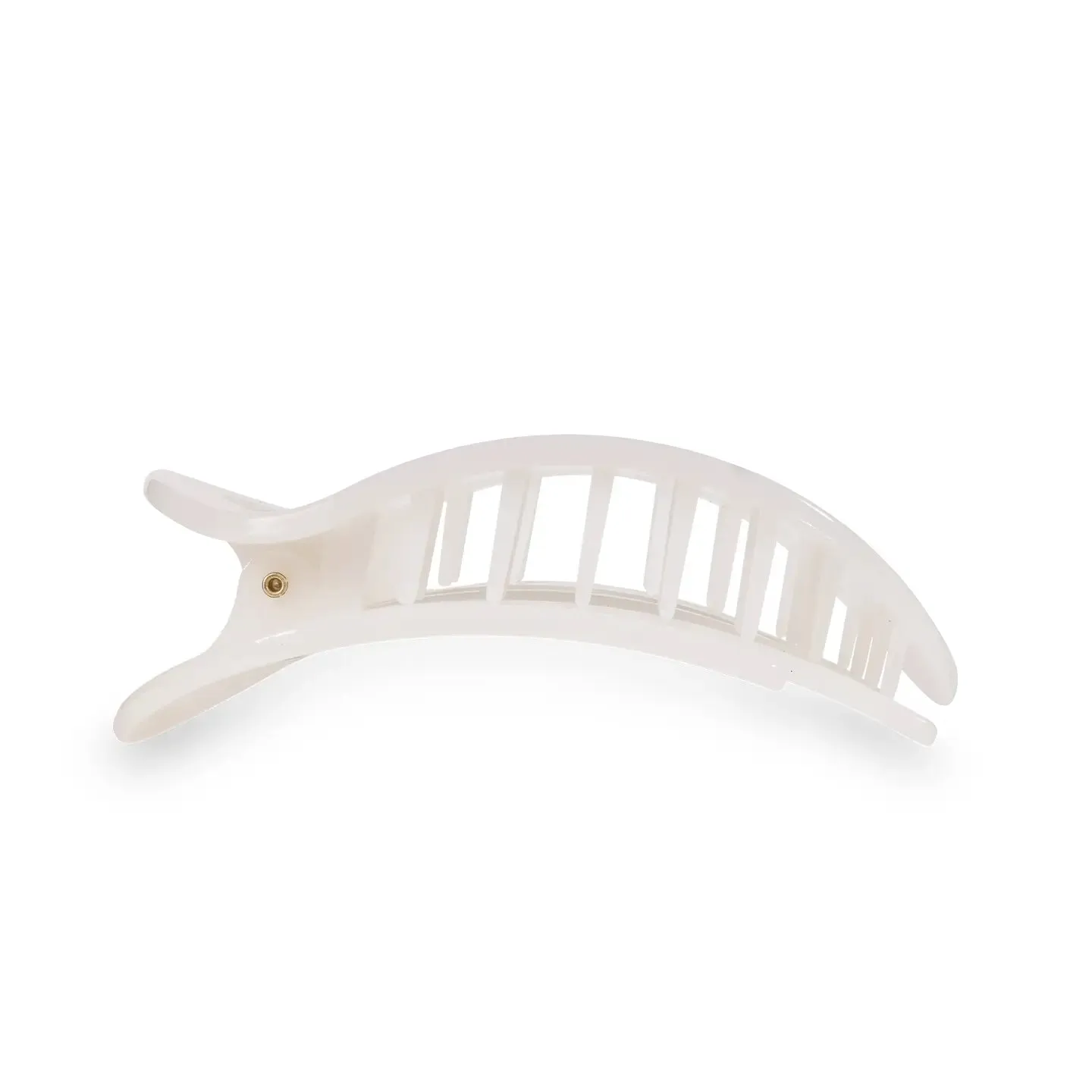 TELETIES | Large Flat Round Clip {Coconut White}