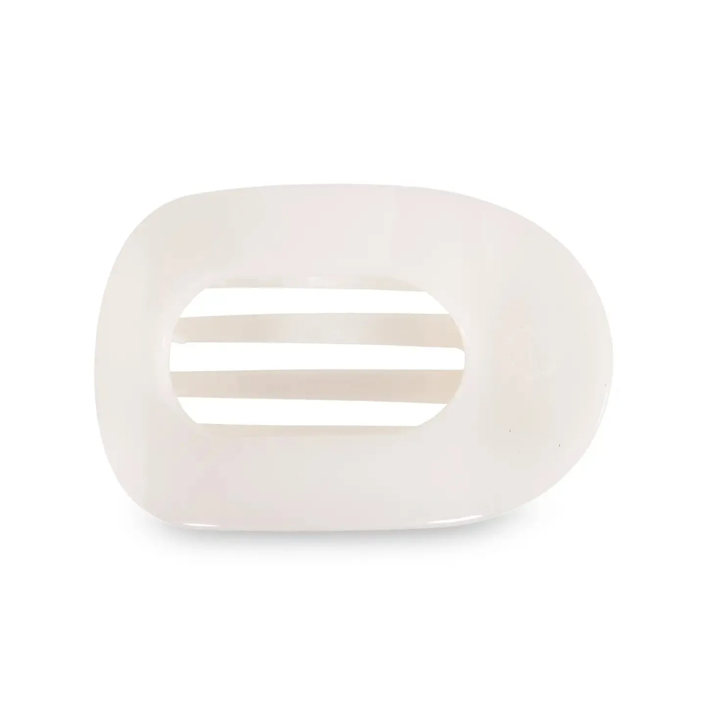 TELETIES | Large Flat Round Clip {Coconut White}