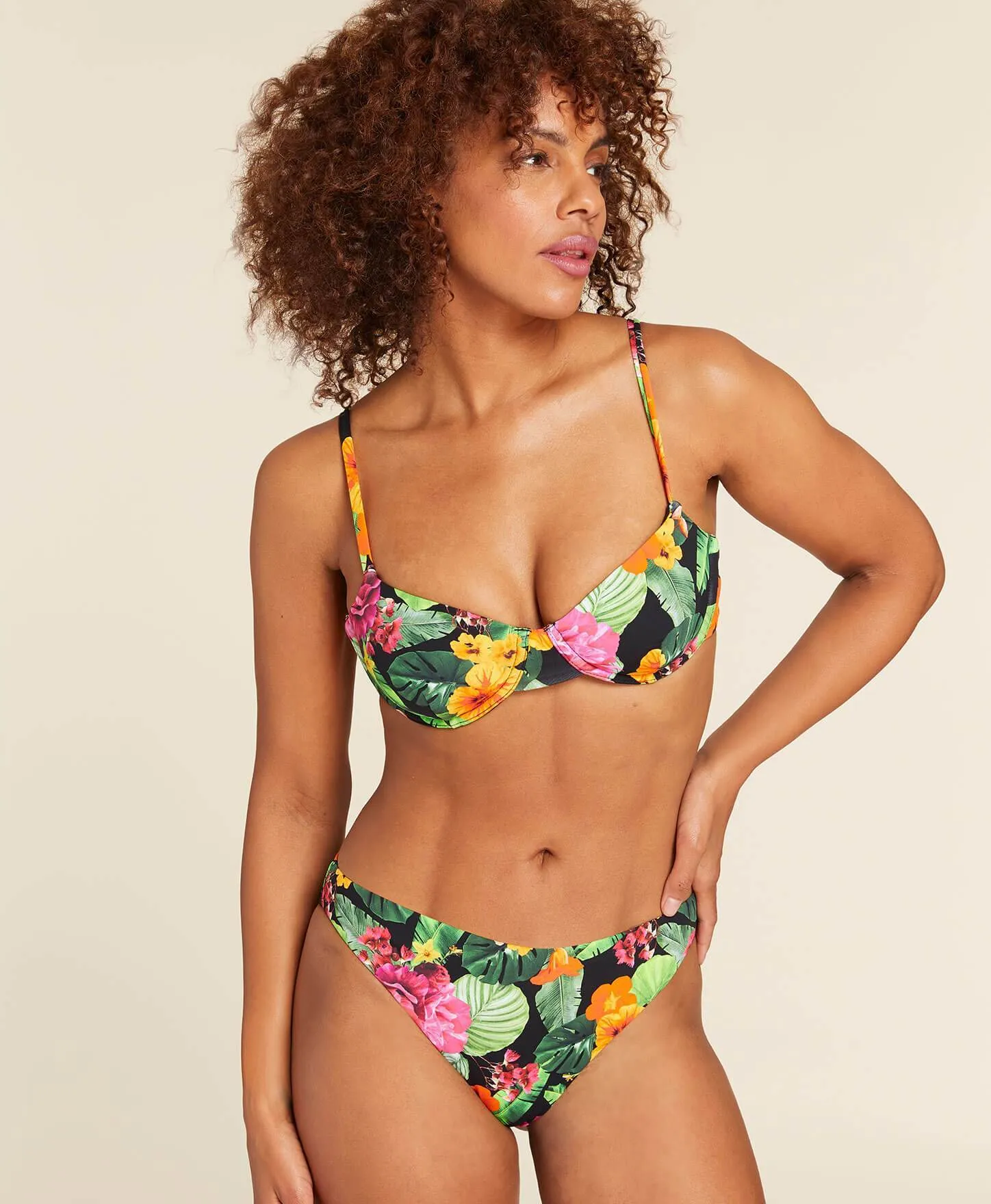 The Archive Bermuda Bikini Top - Flat - Tropical Floral