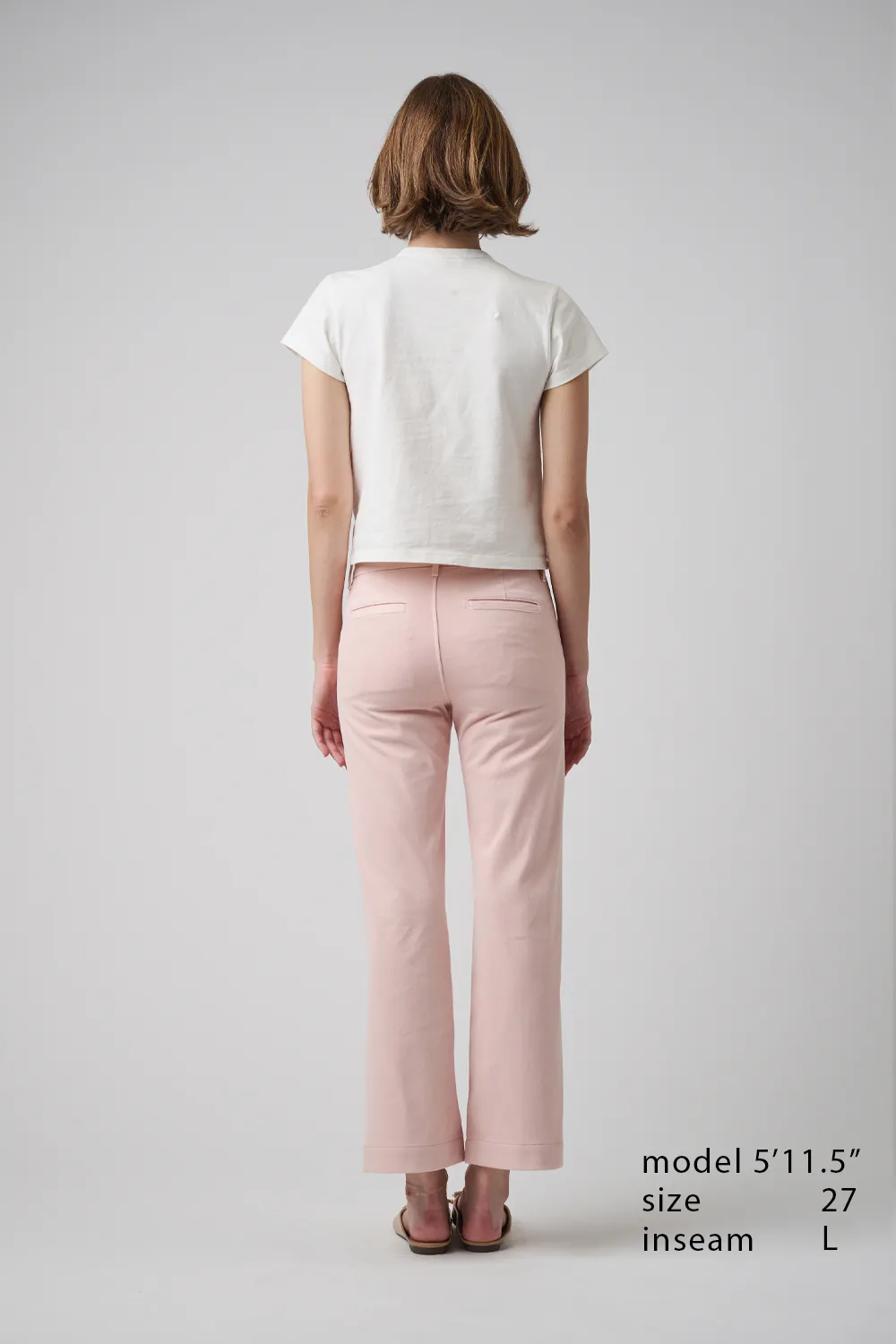 The Malibu Wide Chino Cropped  |  Powdered Rose