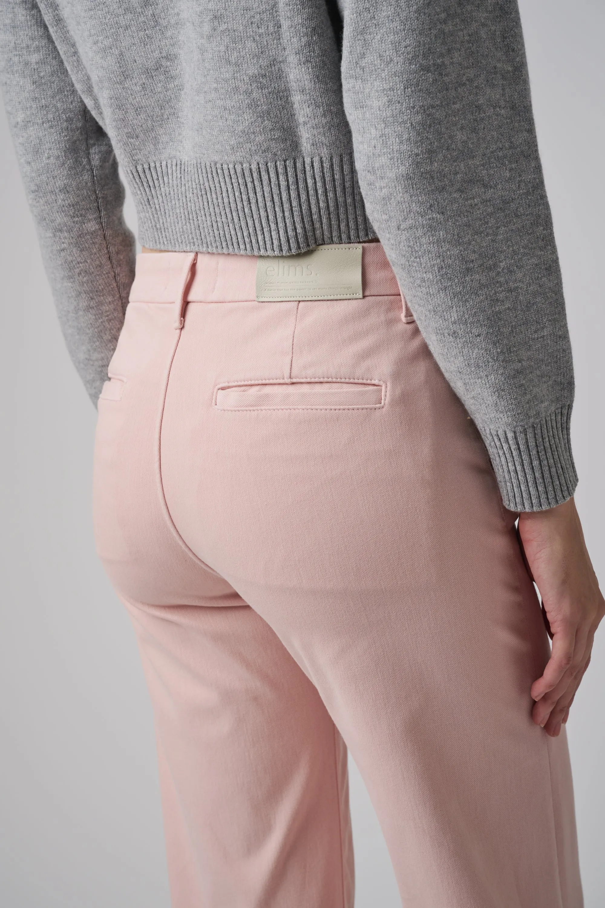 The Malibu Wide Chino Cropped  |  Powdered Rose
