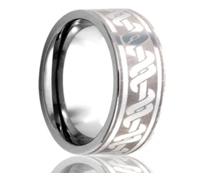 Titanium Flat Laser Engraved Wrapped Ring