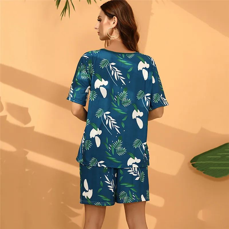 Tropical Escape Short Sleeve Top and Shorts Lounge Set