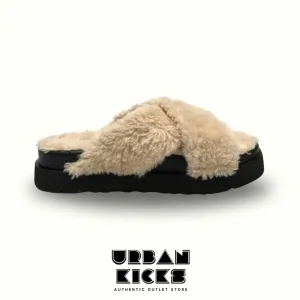 UGG Fuzz Sugar Cross Slide – Natural