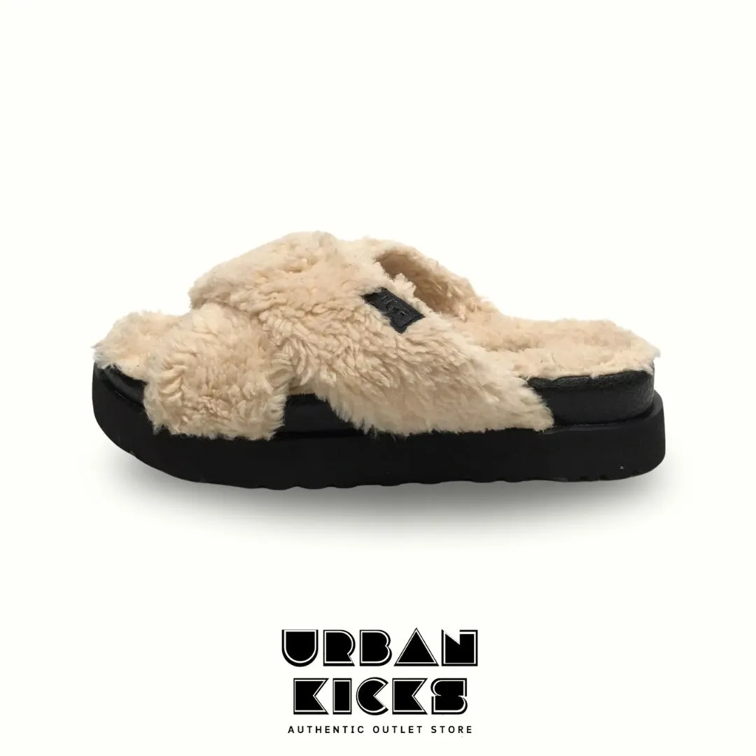 UGG Fuzz Sugar Cross Slide – Natural