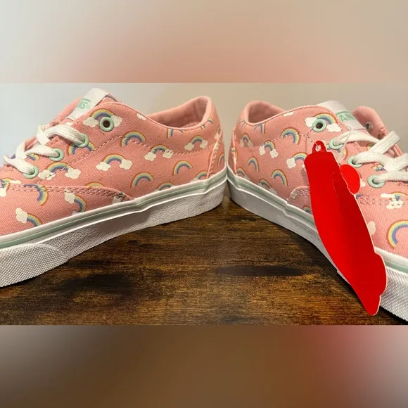 Vans Girls Doheny Pink Rainbows Lace Up Sneakers NWT Various Sizes