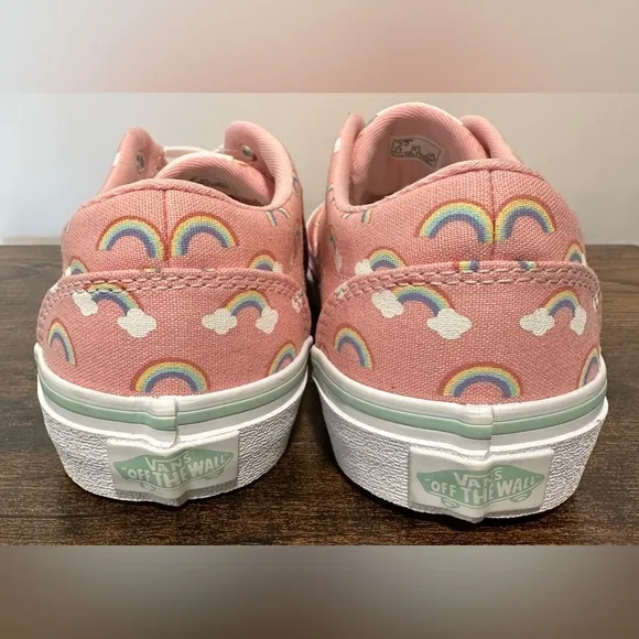 Vans Girls Doheny Pink Rainbows Lace Up Sneakers NWT Various Sizes