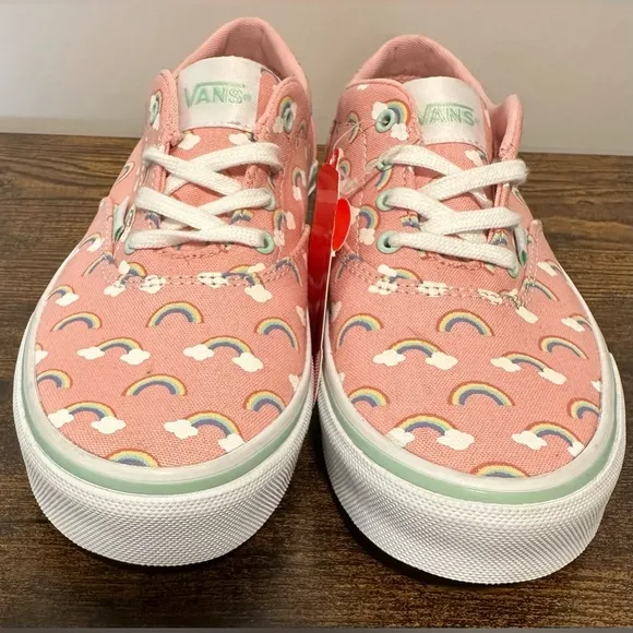Vans Girls Doheny Pink Rainbows Lace Up Sneakers NWT Various Sizes
