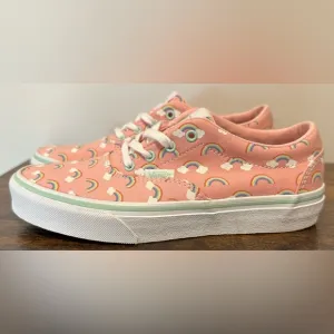 Vans Girls Doheny Pink Rainbows Lace Up Sneakers NWT Various Sizes
