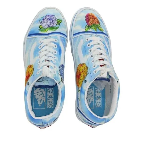 VANS Old Skool Devil Fruit Womens Pre-owned Blue w/Graphics Sneakers - sz. 9 WOW