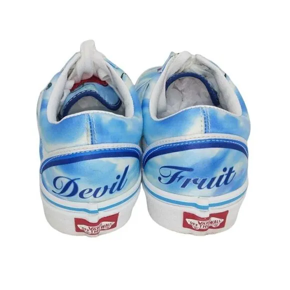 VANS Old Skool Devil Fruit Womens Pre-owned Blue w/Graphics Sneakers - sz. 9 WOW