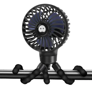 welodorir Pram Fan, Stroller Fan Portable Handheld Personal Baby Car Seat Mini Small USB Desk Clip On Fan with Flexible Tripod for Crib Office Treadmill Bike Travel