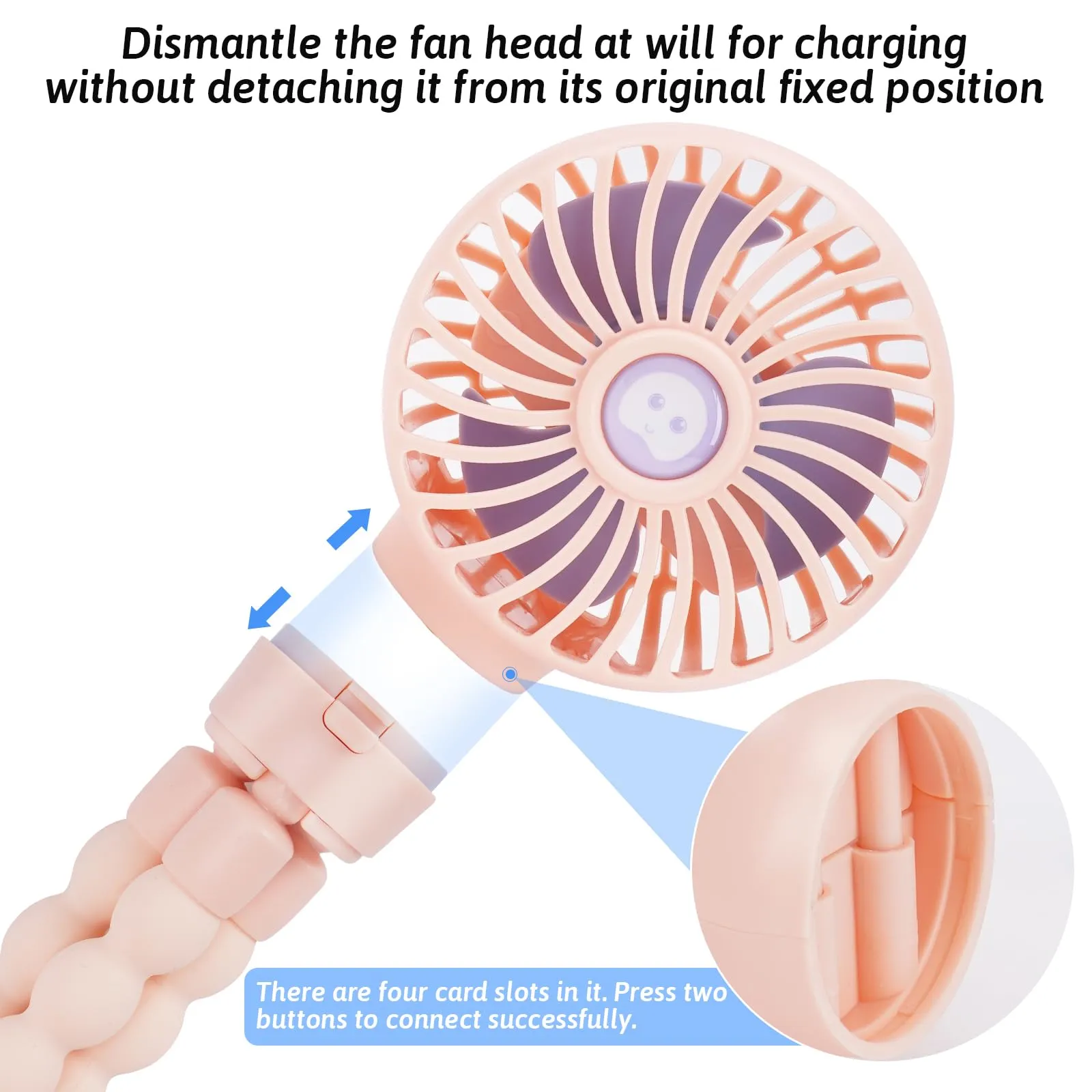 welodorir Pram Fan, Stroller Fan Portable Handheld Personal Baby Car Seat Mini Small USB Desk Clip On Fan with Flexible Tripod for Crib Office Treadmill Bike Travel