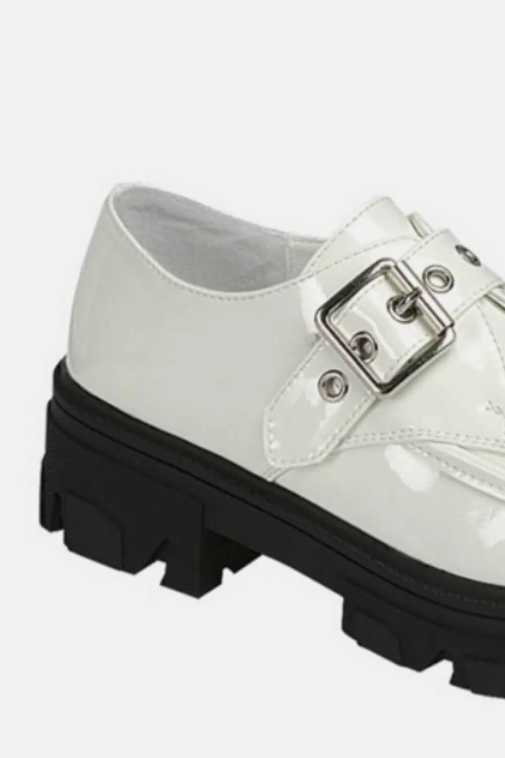 White Platform Lug Sole Loafers – Buckled Bold & Chic