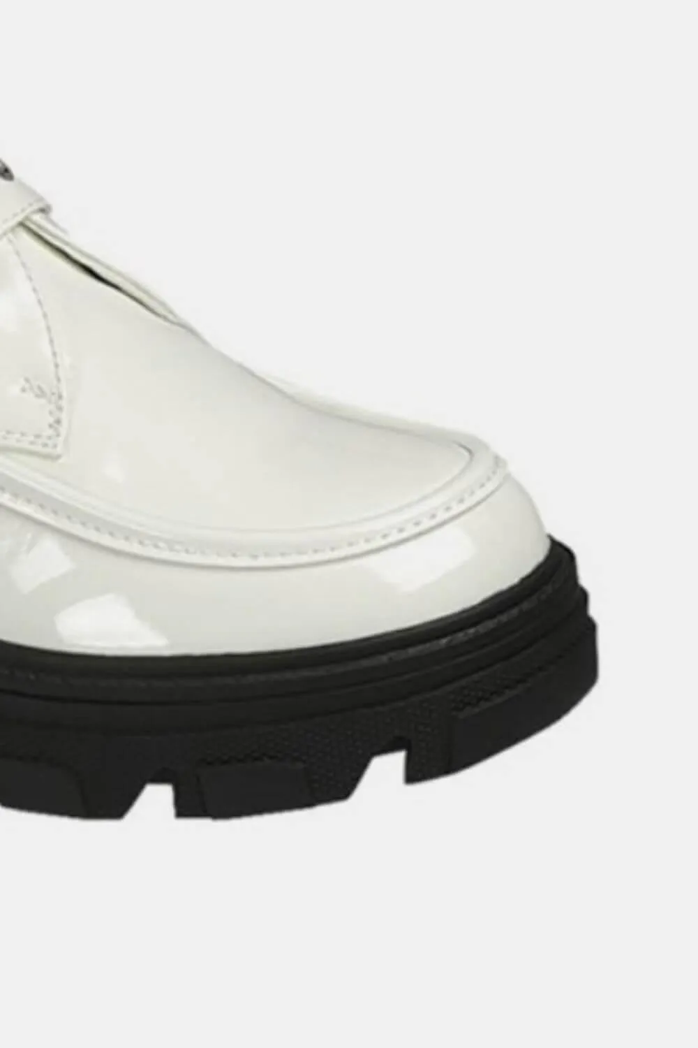 White Platform Lug Sole Loafers – Buckled Bold & Chic