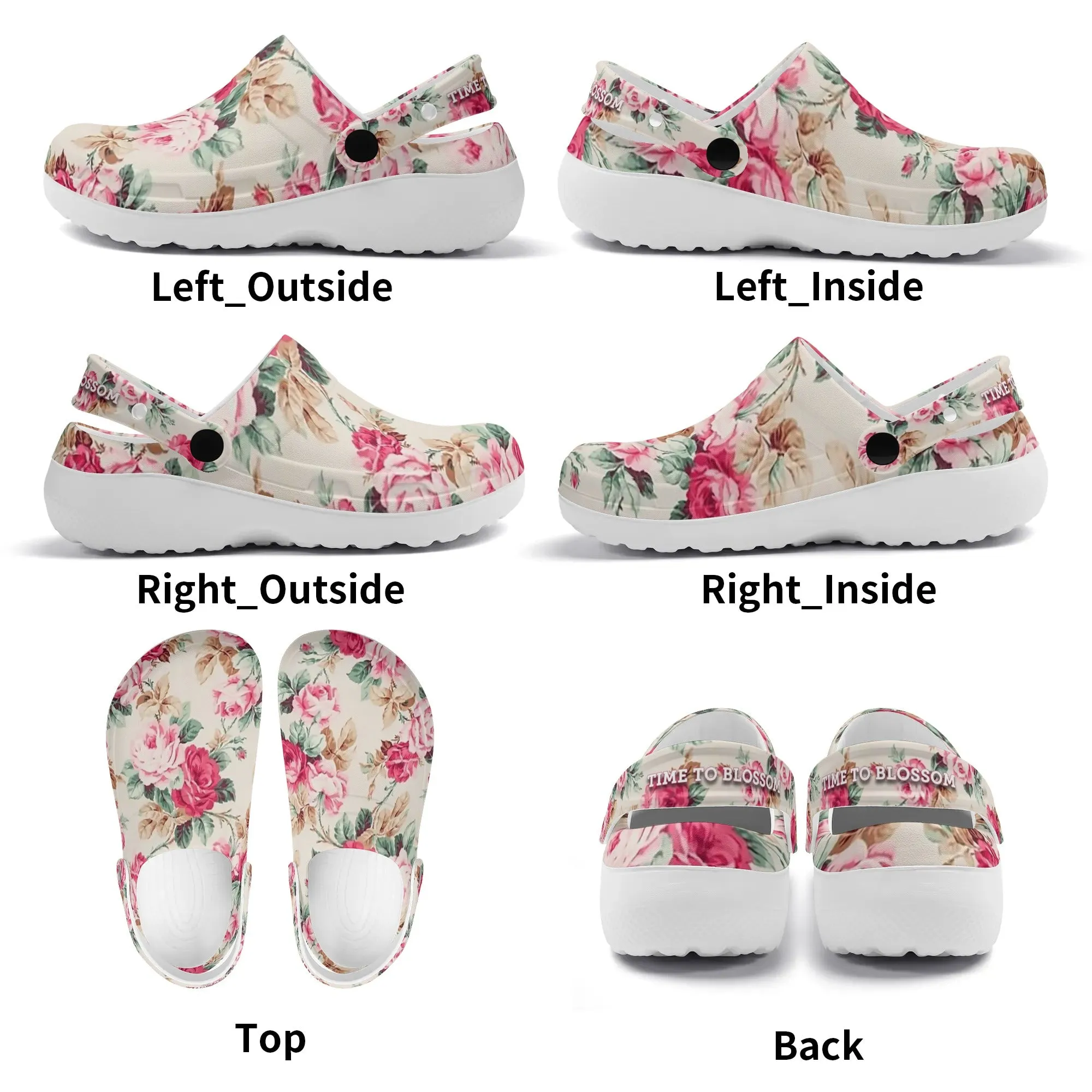 Womens All Season Clogs: Floral