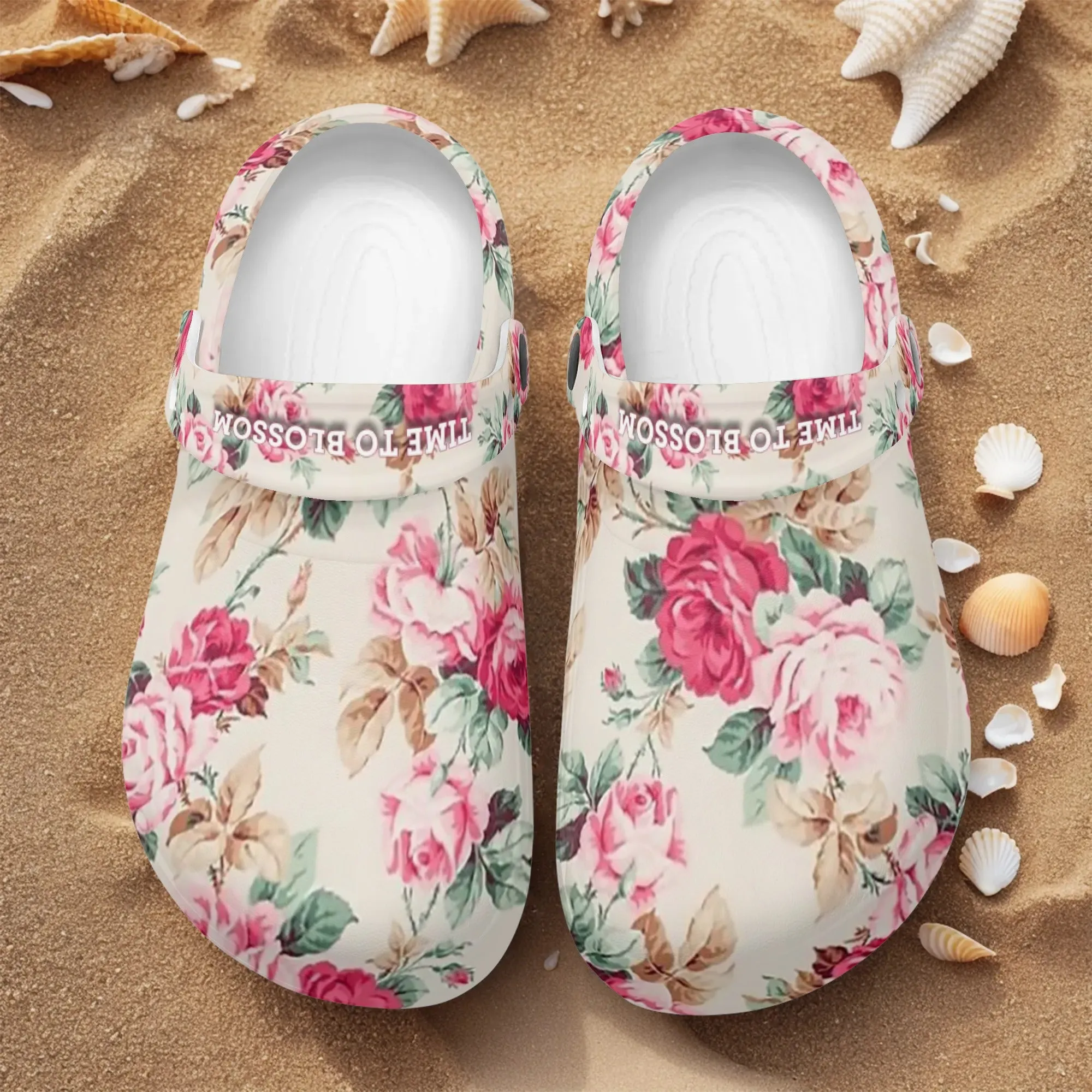 Womens All Season Clogs: Floral