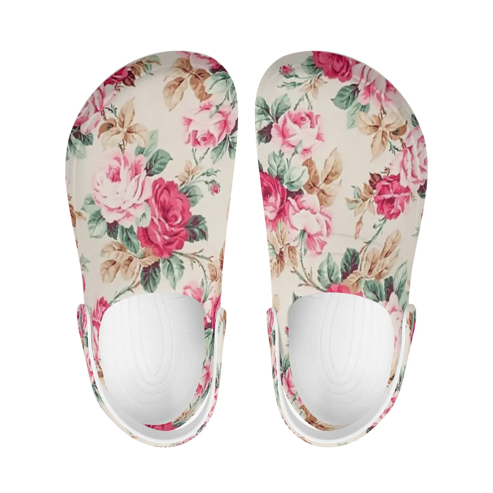 Womens All Season Clogs: Floral